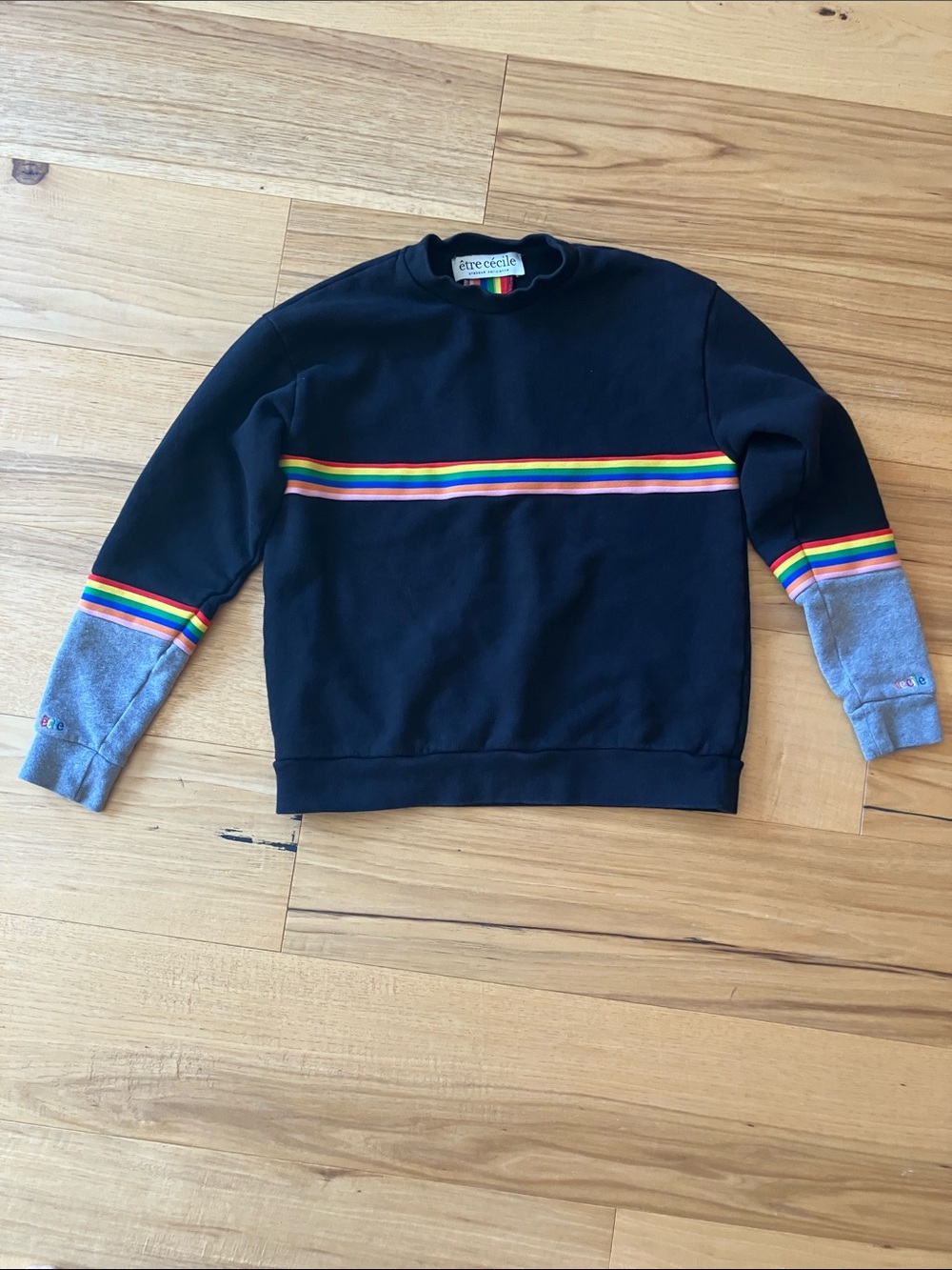 Etre Cecile Rainbow-Stripe Crewneck Sweater